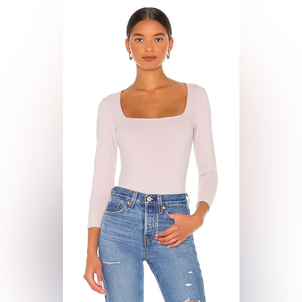Free People Truth Or Square Bodysuit Silverberry Lilac 3/4 Sleeve | M - Picture 4 of 16